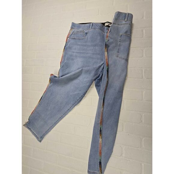 Knox Rose Embroidered Light Wash Skinny Ankle Jeans 28W - Picture 4 of 5